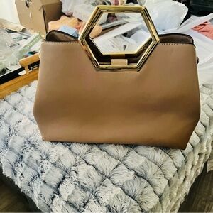 Kate Landry Gold and Tan Handbag